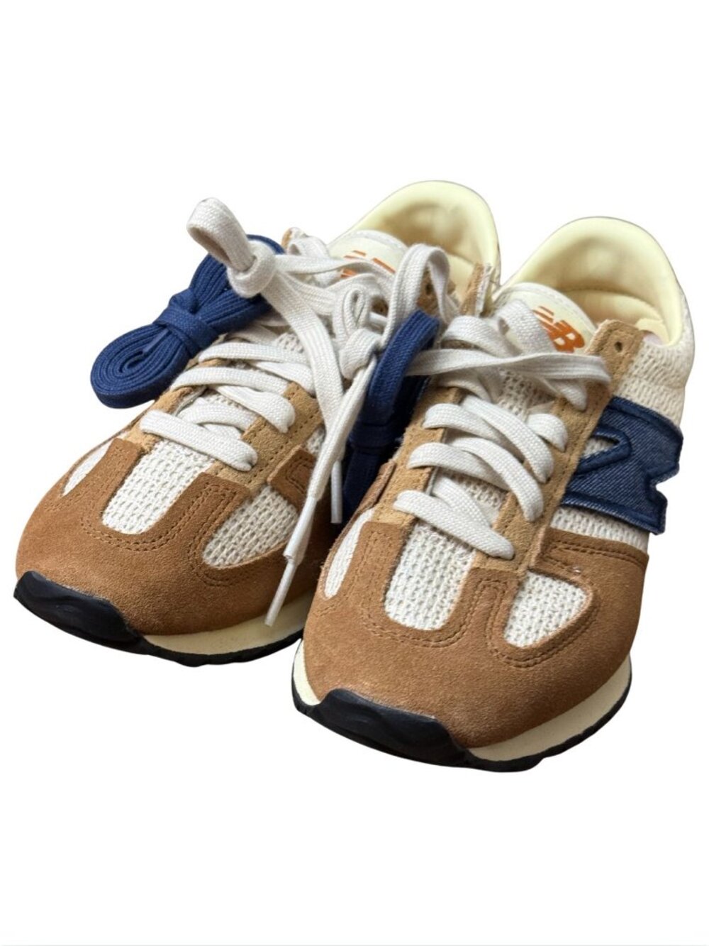 Sezane New Balance 471 Leather Brown Sneakers NWOB Sz 8 - Picture 5 of 7
